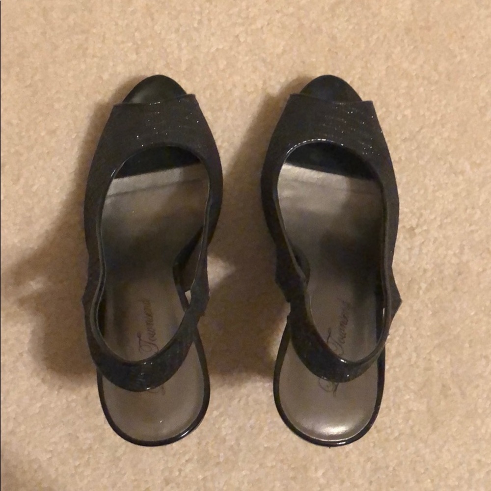 Lulu Townsend Sparkly Black Heels